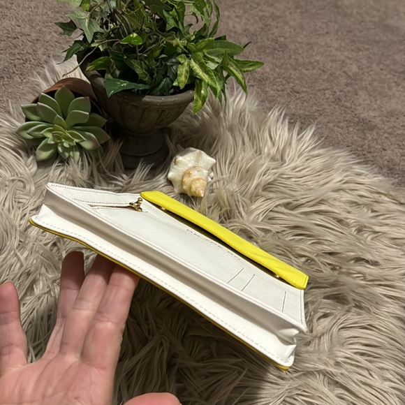 Anthropologie Tech Pouch-Snap Top Organizer-Yellow/White-GUC-A Few Marks - Picture 6 of 16